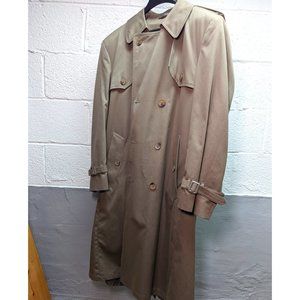 Vintage London Club Double Breasted Men's Trench Coat w/ Zipper Lining- 42 Short